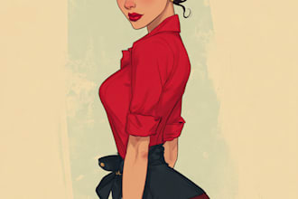 design pin up girl and pin up girl