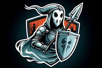 design ghost of medieval logo with unique t shirt identity