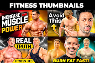 design eye catching gym fitness and workout youtube thumbnails