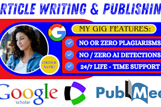 write publish articles in top pubmed, scopus, sci, scie web of science journal