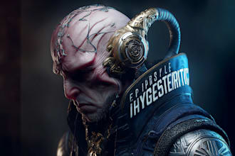 create fantasy, sci fi, character with hyperrealistic style