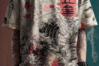 draw japanese or anime streetwear style for t shirt
