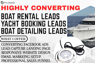 generate yacht charter leads boat rental leads under water boat detailing leads