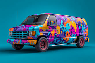 design a creative wrap for your van, car, bus, truck etc