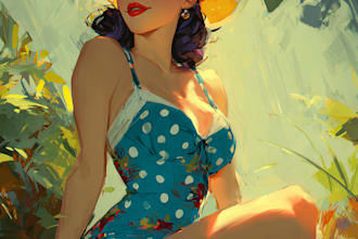 create an illustration of a pin up girl for you