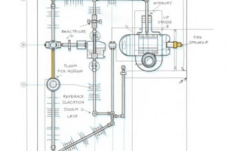 design irrigation system, drip and fire sprinkler plan with piping layout