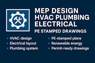 mep design hvac plumbing electrical pe stamped drawings fire protection ductwork