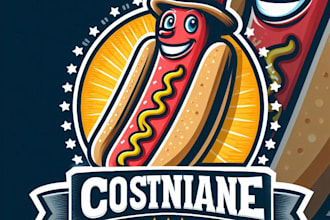 design high quality vintage hot dog logo with t shirt design