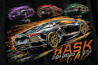 make automotive tshirt, car show design