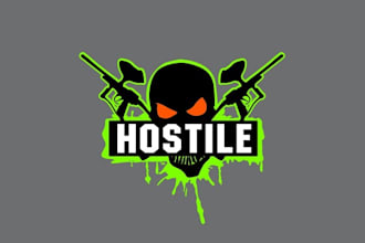 design memorable fun paintball team logo for hostile