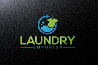 custom laundry logo design clean, modern professional branding