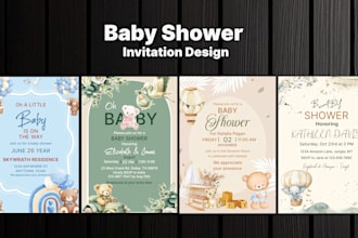 design baby shower, birthday and party invitation