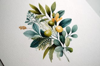 illustrate digitally realistic botanical fruits or veggies