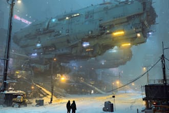 draw a sci fi spaceship art