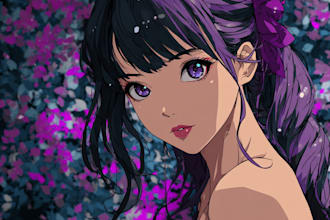 illustrate anything in dark manga anime art style