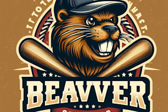 design high quality vintage beaver logo with t shirt design