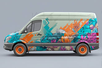 draw car wrap design, vehicle wrap design art for you