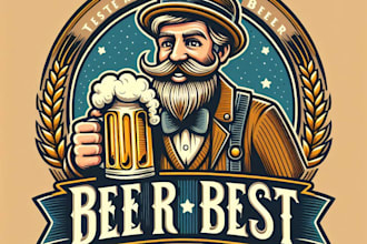 design high quality beer festival mascot logo with t shirt design