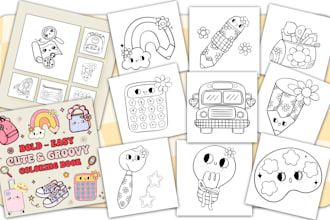 create bold and easy coloring book pages for KDP