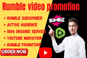 do organic rumble video promotion, USA youtube marketing, rumble views