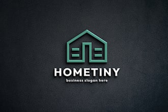 design construction, real estate, handyman, contractor, hom logo