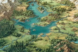 draw fantasy map illustration isometric map