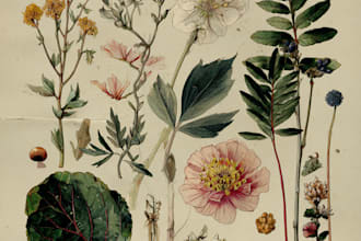 draw botanical character logo and friendship portrait