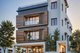 create a detailed modern 2d floor plan and 3d elevation for your home