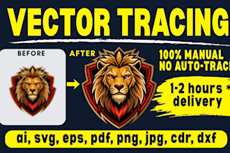 do vector tracing, redraw logo, image to vector svg for cricut and cnc