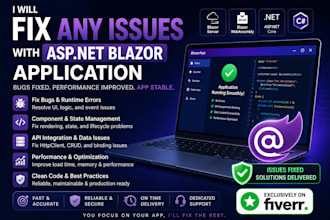 fix any issues with asp dotnet blazor application
