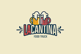 design hip industrial beer garden logo