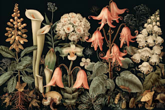 draw beautiful botanical plants and flowers