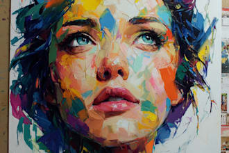 paint expressive colorful abstract portraits