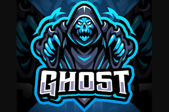 create ghost cartoon, character mascot logo with creative concepts