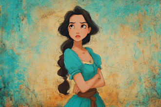 draw a portrait in semi realism disney cartoon style