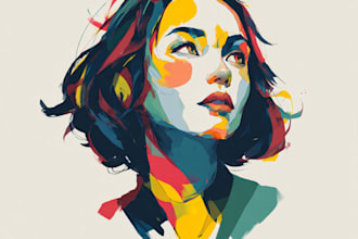 paint expressive colorful abstract portraits