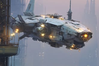 draw a sci fi spaceship art