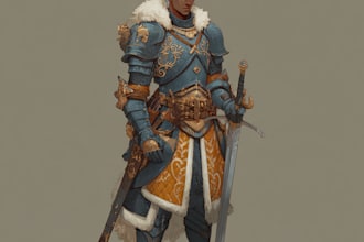 draw 2d character art and fantasy character art