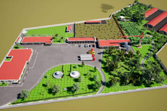 visualize building before built,redesign farm,storage facility,factory,container