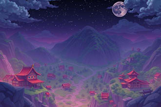create background with anime style, stylized, game map