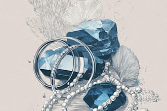 design jewelry 2d and render for printing