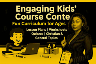 create fun and engaging children online course content and lesson plan materials