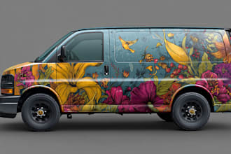 create attractive car wrap design, vehicle wrap design