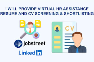 do CV and resume screening and shortlisting