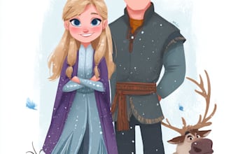 do cute disney cartoon portrait