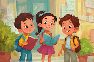 create stunning children book illustration package