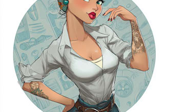 create a pin up girl and pin up girl illustration