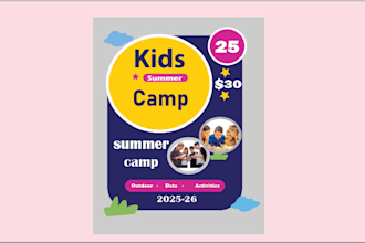 design kids flyer, party, festival, birthday,summer flyer