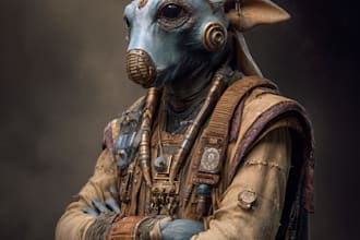 do star wars sci fi character art, game character for you