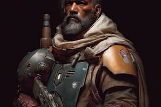 make star wars sci fi character art, game character for you
